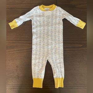 Hanna Andersson x Serena & Lily grey, yellow & white owl pajamas 6-9M